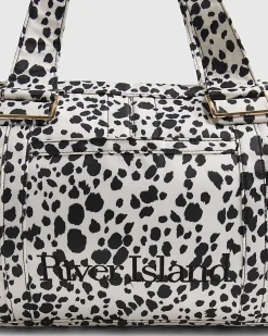 Cream Spot Print Winged Holdall Bag
