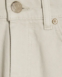 Cream Straight Leg Cropped Jeans