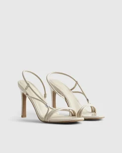 Cream Strappy Heeled Sandals