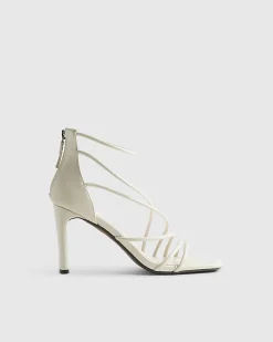 Cream Strappy High Heel Sandals