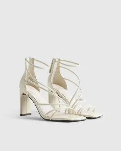Cream Strappy High Heel Sandals