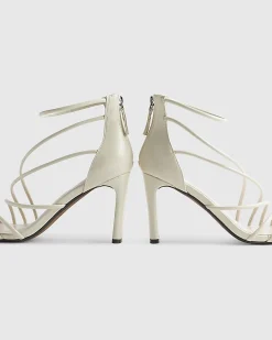 Cream Strappy High Heel Sandals