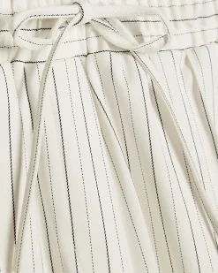 Cream Stripe Tailored Joggers