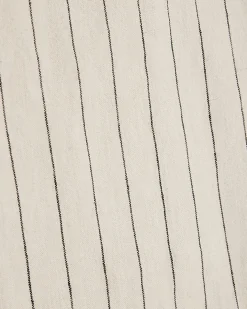 Cream Striped Linen Blend T-Shirt