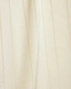 Cream Striped Satin Long Sleeve Shirt