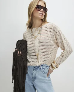 Cream Tape Yarn Knit Jumper