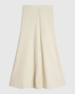 Cream Textured Full Skirt