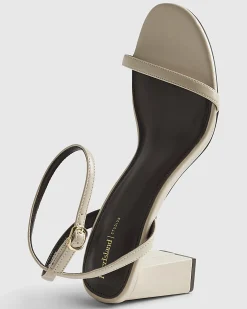 Cream Wide Fit Block Heeled Open Toe Sandals