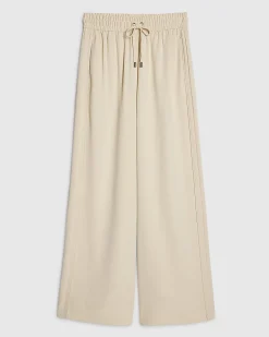 Cream Wide Leg Smart Joggers