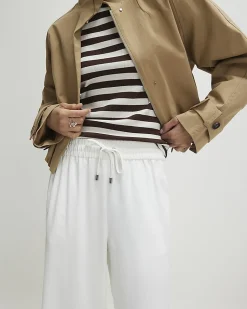 Cream Wide Leg Tailored Joggers