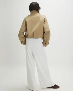 Cream Wide Leg Tailored Joggers