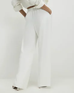 Cream Wide Leg Trousers
