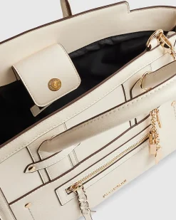 Cream Winged Panelled Tote Bag