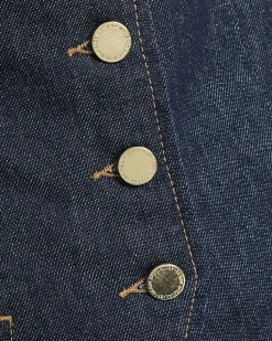 Denim Fitted Tab detail Waistcoat