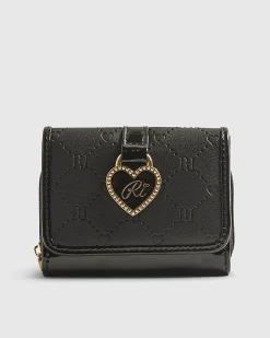 Girls Black Monogram Purse