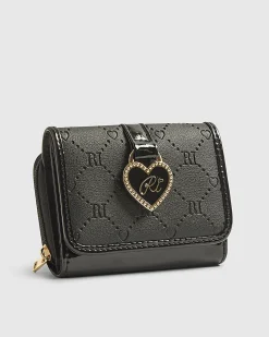 Girls Black Monogram Purse