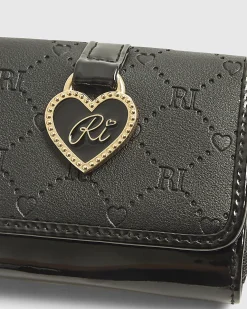Girls Black Monogram Purse