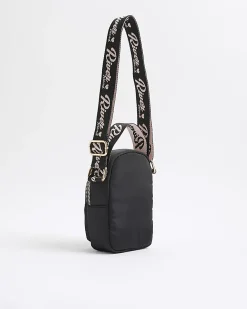 Girls Black Nylon RI Heart Cross Body Bag