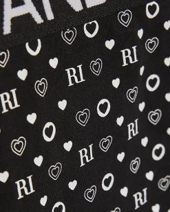 Girls Black RI Monogram Pack Of 5 Briefs