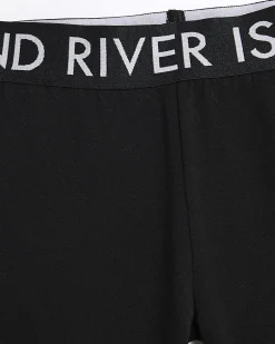 Girls Black RI Waistband Flared Trousers