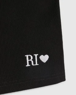 Girls Black Whipstitch Tank Top