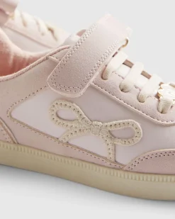 Girls Pink Bow Trainers