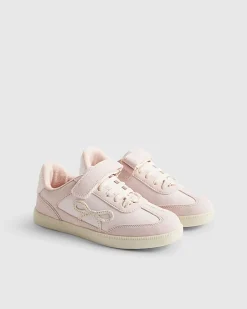 Girls Pink Bow Trainers