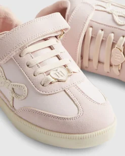 Girls Pink Bow Trainers