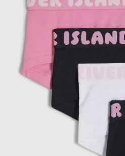 Girls Pink Hipster Pack Of 5 Briefs