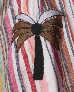 Girls Pink Stripe Hareem Top Set
