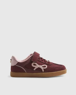 Girls Red Bow Trainers
