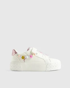 Girls White Charm Trainers