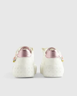 Girls White Charm Trainers