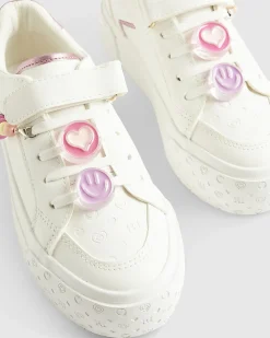 Girls White Charm Trainers