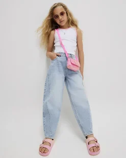 Girls White Whipstitch Tank Top