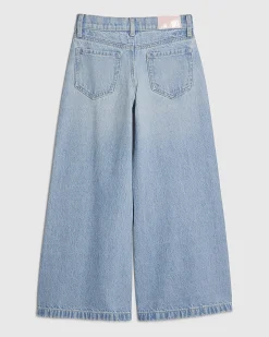 Girls Wide Leg Heart Keyring Jeans