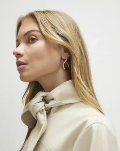 Gold Abstract Hoop Earrings
