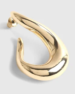 Gold Abstract Hoop Earrings