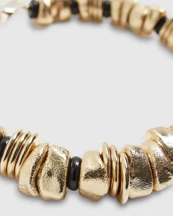 Gold and Black Nugget Necklace