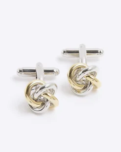 Gold and silver Mixed Metal Knot Cufflinks