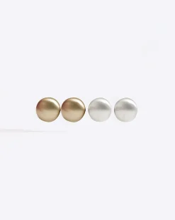 Gold and Silver Stud Multipack Earrings