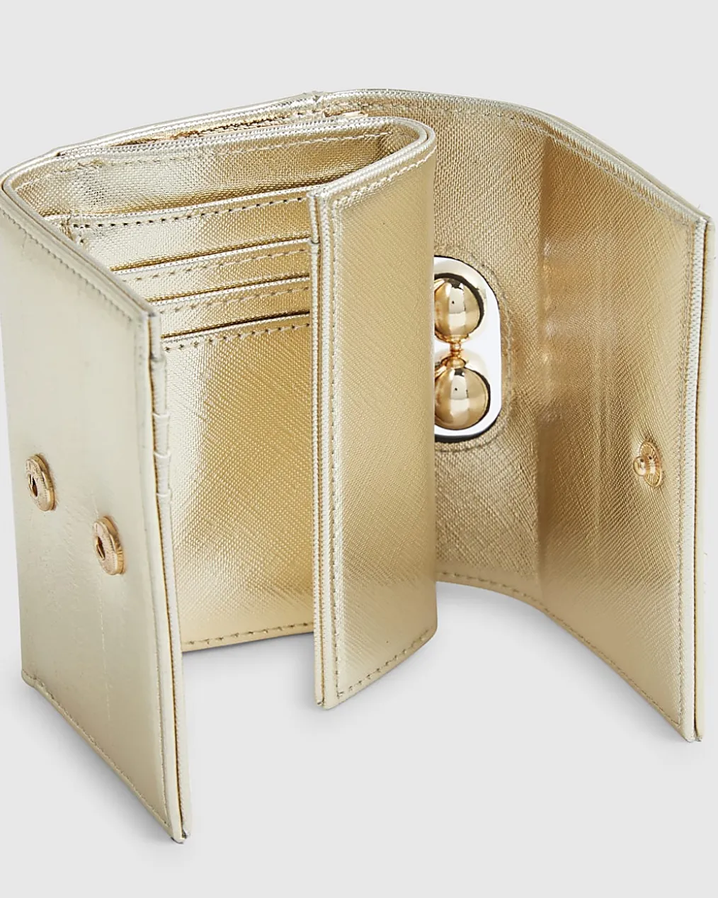 Gold Applique Flower Clip Top Purse