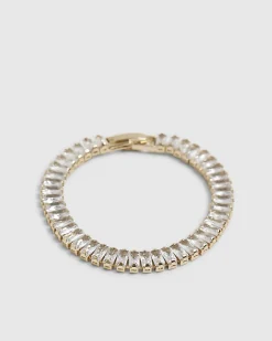 Gold Baguette Diamond Simulant Bracelet