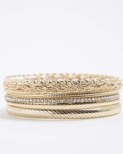 Gold Bangle Bracelet Stack