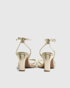 Gold Caged Heeled Sandals