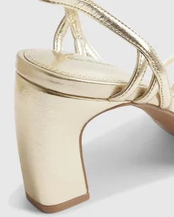 Gold Caged Heeled Sandals
