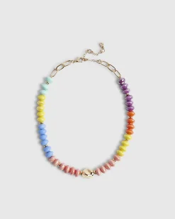 Gold Ceramic Beaded Necklace