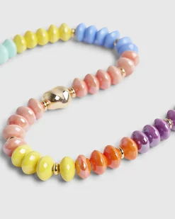 Gold Ceramic Beaded Necklace