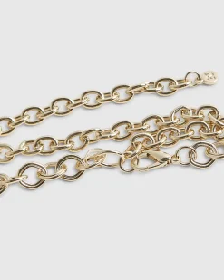 Gold Charm Drop Chain Belt