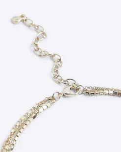 Gold Coin Cross Layered Necklace